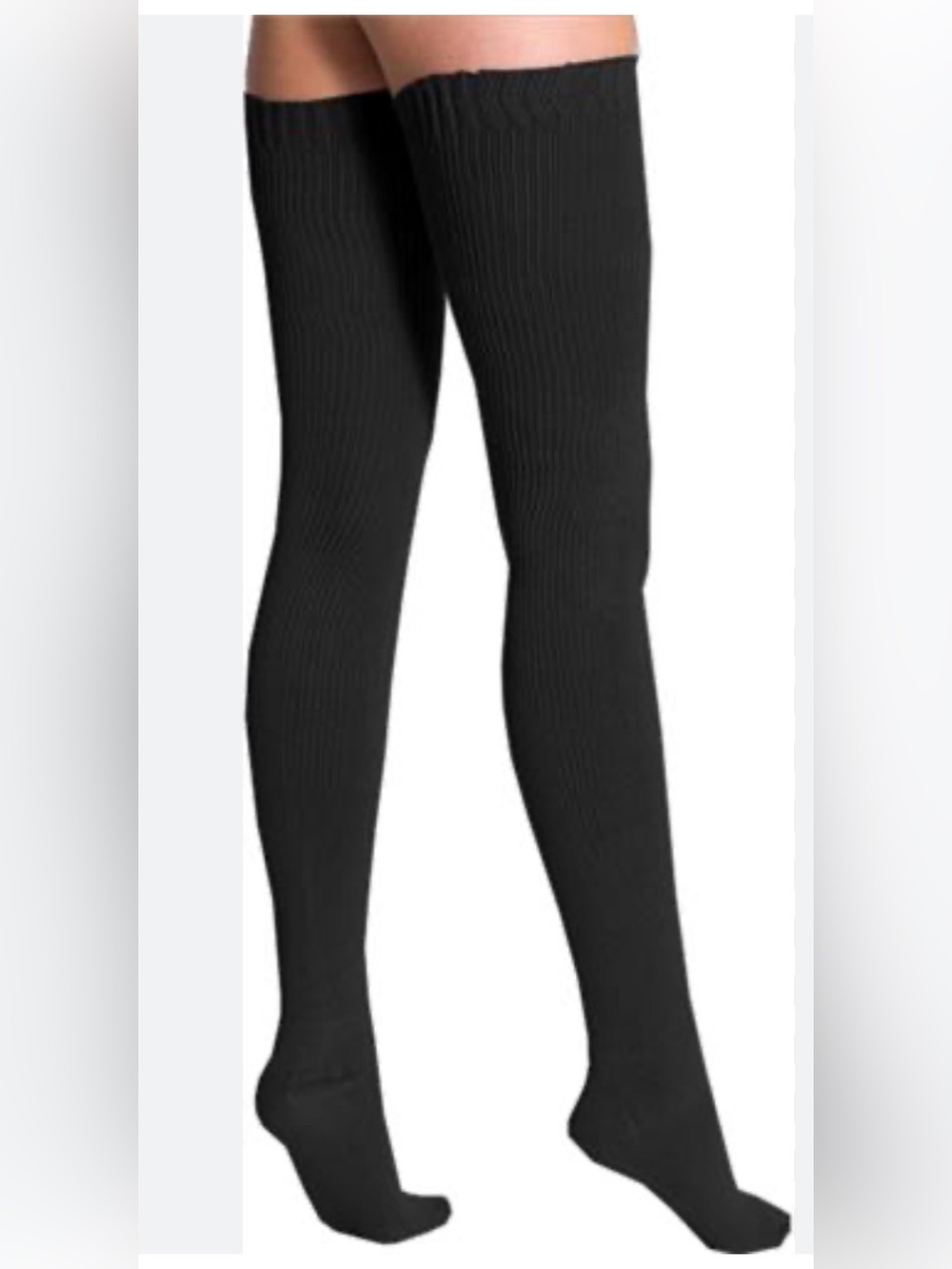 AMERICAN APPAREL Black Ribbed Over-the-Knee Socks. like new.  Size 8-10